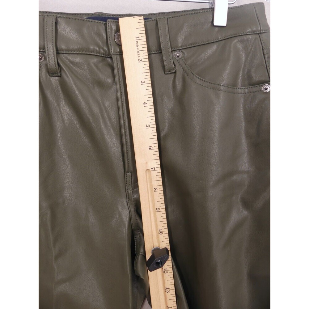Veronica Beard 29 Pants Debbie Vegan Leather High Rise Skinny Ankle Green NWT - Picture 5 of 10